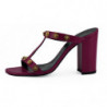 Sandali con tacco alto in pelle di vitello viola - EU37/US7