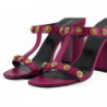 Sandali con tacco alto in pelle di vitello viola - EU39/US9