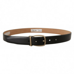 Cintura fibbia metallo vintage pelle marrone nero - 85 CM / 34 INCHES