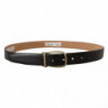 Cintura fibbia metallo vintage pelle marrone nero - 85 CM / 34 INCHES