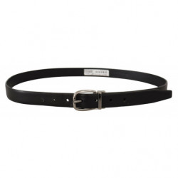 Cintura fibbia metallo logo cromato pelle nera - 95 CM / 38 INCHES