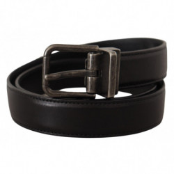 Cintura fibbia metallo logo pelle vitello nera - 100 CM / 40 INCHES