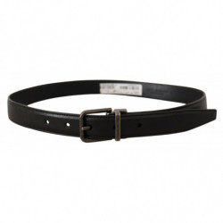 Cintura fibbia metallo logo pelle vitello nera - 100 CM / 40 INCHES