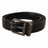 Cintura fibbia metallo logo pelle vitello nera - 70 CM / 28 INCHES