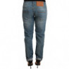 Pantaloni da donna in cotone lavato blu con orlo piegato - W26 - IT40
