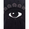T-shirt nera in cotone stampato con occhi - M