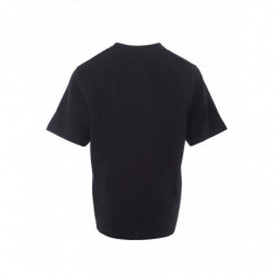 T-shirt nera in cotone stampato con fiore - XS
