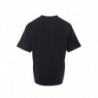 T-shirt nera in cotone stampato con fiore - XS