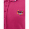 Polo in piquet di cotone rosa con ricamo tigre - M
