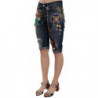 Pantaloncini Capri in cristallo a vita media in denim blu - IT38-XS