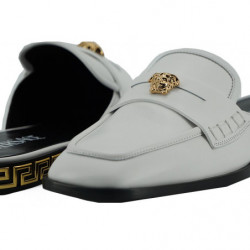 Scarpe basse ciabatte in pelle di vitello bianca - EU37/US7