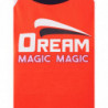 T-shirt in cotone rosso con maniche bianche a contrasto - S