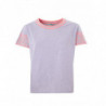T-shirt in cotone grigio melange con logo a contrasto - M