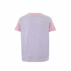 T-shirt in cotone grigio melange con logo a contrasto - M