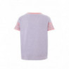 T-shirt in cotone grigio melange con logo a contrasto - M
