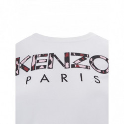 T-shirt Bianca in Cotone con Logo Camouflage Applicato - XS