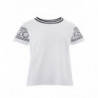 T-shirt in cotone bianco con logo a contrasto - S