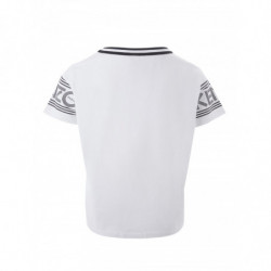 T-shirt in cotone bianco con logo a contrasto - S