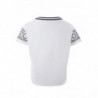 T-shirt in cotone bianco con logo a contrasto - S
