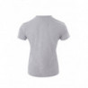 T-shirt in cotone grigio con stampa con occhi davanti - S