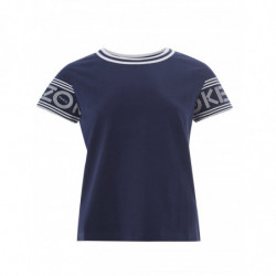 T-shirt in cotone blu con...