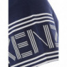 T-shirt in cotone blu con logo a contrasto sulle maniche - S