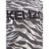 T-shirt grigia in cotone con stampa animalier in metallo allover - L