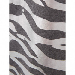 T-shirt grigia in cotone con stampa animalier in metallo allover - L