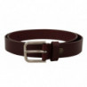 Cintura fibbia metallo color argento pelle vitello marrone - 80 CM