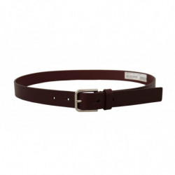 Cintura fibbia metallo color argento pelle vitello marrone - 80 CM