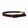 Cintura fibbia metallo color argento pelle vitello marrone - 80 CM