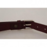 Cintura fibbia metallo color argento pelle vitello marrone - 80 CM