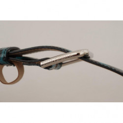 Cintura fibbia metallo logo pelle stampa leopardo blu - 75 CM / 30