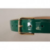 Cintura fibbia logo inciso pelle verniciata verde - 75 CM / 30 INCHES