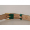 Cintura fibbia logo inciso pelle verniciata verde - 75 CM / 30 INCHES