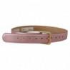 Cintura fibbia metallo logo pelle lucida rosa metallizzata - 70 CM