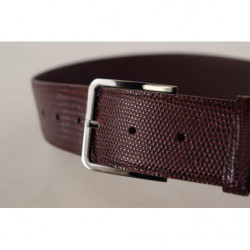 Cintura fibbia ampia pelle vitello marrone logo inciso - 70 CM / 28