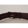 Cintura fibbia ampia pelle vitello marrone logo inciso - 70 CM / 28
