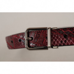 Cintura fibbia logo metallo pelle esotica rossa - 75 CM / 30 INCHES