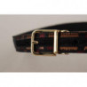 Cintura fibbia metallo dorato jacquard pelle multicolore - 75 CM /