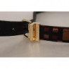 Cintura fibbia metallo dorato jacquard pelle multicolore - 75 CM /
