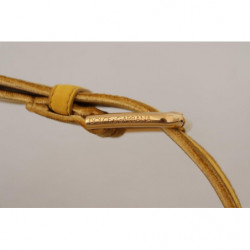 Cintura fibbia logo inciso metallo dorato velluto giallo - 85 CM /