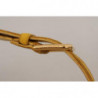 Cintura fibbia logo inciso metallo dorato velluto giallo - 85 CM /
