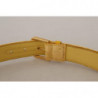 Cintura fibbia logo inciso metallo dorato velluto giallo - 85 CM /