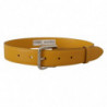 Cintura fibbia metallo logo tono argento pelle gialla - 60 CM / 24