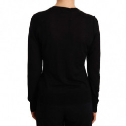 Maglione STAFF Nero Girocollo in Lana - IT44-L