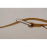 Cintura fibbia metallo logo tono argento pelle gialla - 60 CM / 24