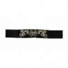Cintura in vita decorata con cristalli in ottone di seta nera - IT42-M