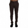 Pantaloni formali da uomo slim fit in cotone marrone - IT46 - S