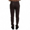 Pantaloni formali da uomo slim fit in cotone marrone - IT46 - S